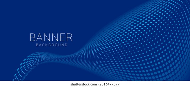 Nice Blue Abstract Wave Banner Background