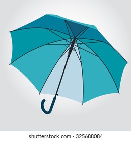 Nice blue open umbrella on white.