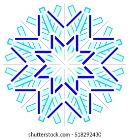 Nice blue and white snowflake