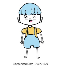 nice boy with clothes and hairstyle design