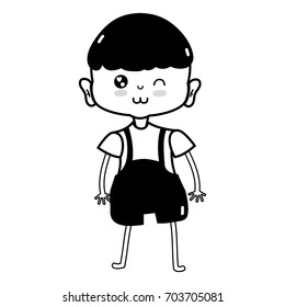 nice boy with clothes and hairstyle design