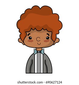 nice boy with elegant suit and hairstyle design