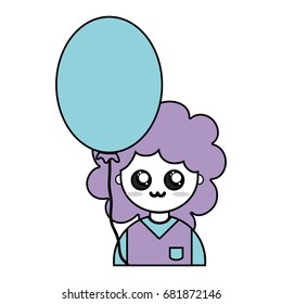 nice boy with uniform clothes and balloon