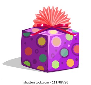 Nice bright gift wrapped with patterned paper