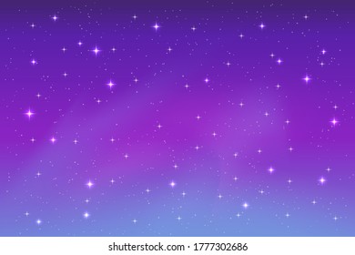 nice bright stars in the night sky background, purple, blue and violet colors