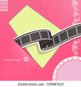 Nice brochure with film inside. Vector design. Vector illustration.