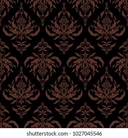 Nice brown hand-drawn seamless vector illustration. Elegant seamless pattern with and Mandala elements.
