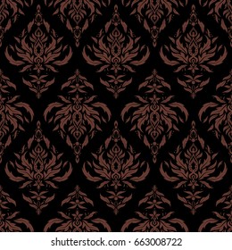 Nice brown hand-drawn seamless vector illustration. Elegant seamless pattern with and Mandala elements.