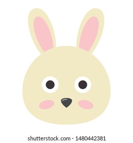 Nice bunny face. Vector rabbit illustration.