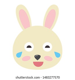 Nice bunny face. Vector rabbit illustration.
