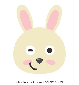 Nice Bunny Face Vector Rabbit Illustration Stock Vector (Royalty Free ...