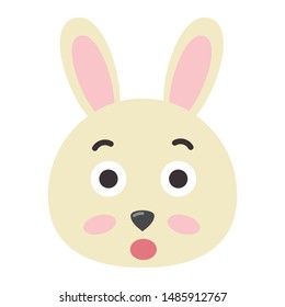 Nice bunny face. Vector rabbit illustration.