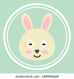 Nice bunny face. Vector rabbit illustration.
