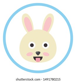 Nice bunny face. Vector rabbit illustration.