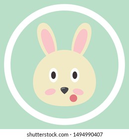 Nice bunny face. Vector rabbit illustration.