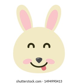 Nice bunny face. Vector rabbit illustration.