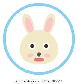 Nice bunny face. Vector rabbit illustration.