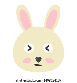 Nice bunny face. Vector rabbit illustration.