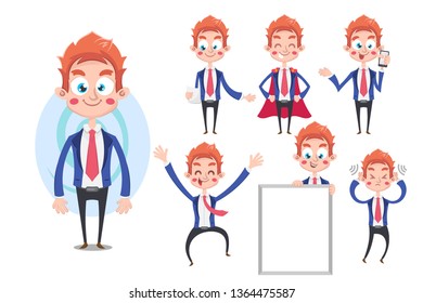Nice businessman character set	