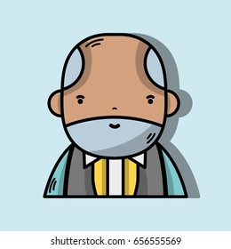 nice businessman with elegant clothes and kawaii avatar