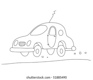 Just Married Car Cartoon Doodle Hand Stock Vector (Royalty Free) 101537968