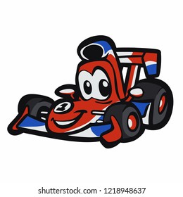 Nice car - baby car - cute car - happy car Vector Illustration