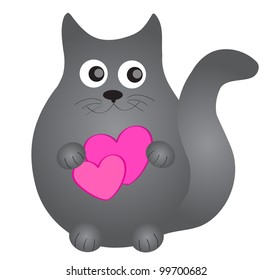 nice card. black cat. vector