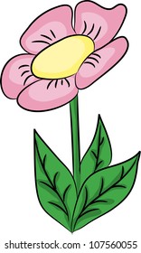 Nice cartoon flower. Vector illustration.