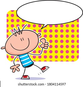 Bonita ilustración de un niño haciendo el pulgar hacia arriba.