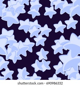 Nice cartoon star pattern with different stars icons on dark background. Original vector pattern for textile, web etc.