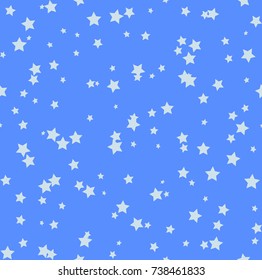 Nice cartoon star pattern with different stars icons on dark background