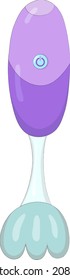 Nice cartoon toy purple blender. An electrical device for a fairy-tale character or doll. Toy kitchen. Hand drawn vector illustration