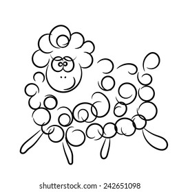 Nice cartoon vector sheep isolated on a white background sheep isolated