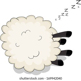 Nice cartoon vector sleeping sheep