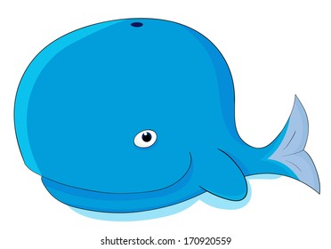 Nice cartoon vector whale