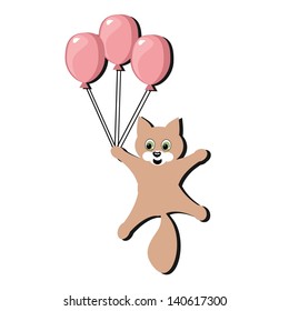 nice cat with balloon