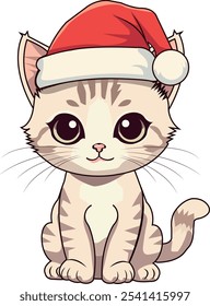 Nice cat with Christmas hat