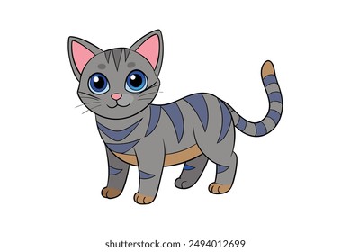 Dibujos animados, Clipart y diseño de arte de línea de Ilustración vectorial de gato bonito para impresión.