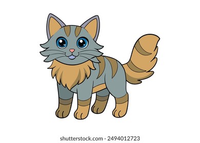 Nice Cat Vektorillustration Cartoon, Clipart und Line Art Design für den Druck.
