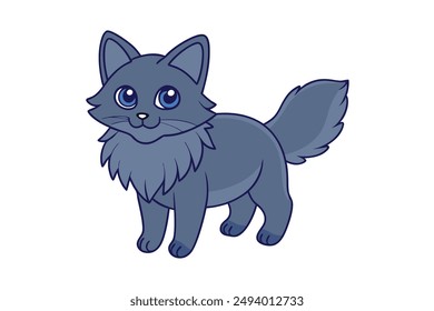 Nice Cat Vector Illustration Cartoon, Clipart, and Line Art Design for Print.