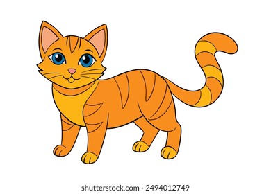 Nice Cat Vektorillustration Cartoon, Clipart und Line Art Design für den Druck.
