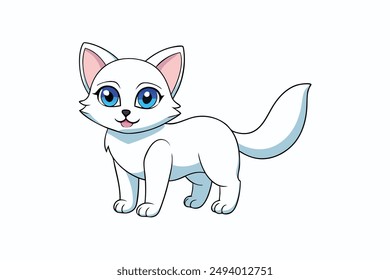 Nice Cat Vector Illustration Cartoon, Clipart, and Line Art Design for Print.