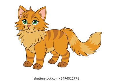 Nice Cat Vector Illustration Cartoon, Clipart, and Line Art Design for Print.