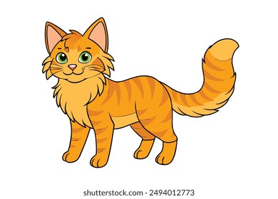 Nice Cat Vector Illustration Cartoon, Clipart, and Line Art Design for Print.