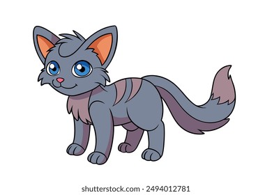 Dibujos animados, Clipart y diseño de arte de línea de Ilustración vectorial de gato bonito para impresión.
