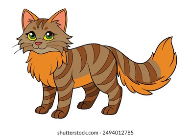 Nice Cat Vector Illustration Cartoon, Clipart, and Line Art Design for Print.