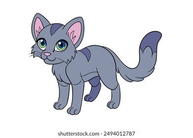 Nice Cat Vector Illustration Cartoon, Clipart, and Line Art Design for Print.
