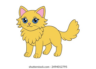 Nice Cat Vektorillustration Cartoon, Clipart und Line Art Design für den Druck.