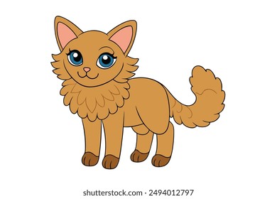 Nice Cat Vector Illustration Cartoon, Clipart, and Line Art Design for Print.