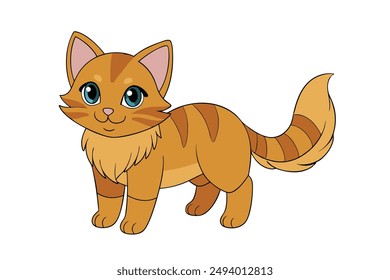 Dibujos animados, Clipart y diseño de arte de línea de Ilustración vectorial de gato bonito para impresión.
